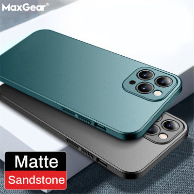 Luxury Matte Sandstone Ultra Thin Case For iPhone 13 12 11 Pro Max X R 7 8 Plus SE Mini Shockproof Hard PC Lens Protection Cover