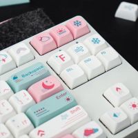 KeysLand PBT 132คีย์ DYE SUB Keycap XDA โปรไฟล์ GMK สภาพอากาศภาษาอังกฤษญี่ปุ่นบุคลิกภาพที่กำหนดเองสำหรับแป้นพิมพ์ Diy Kit