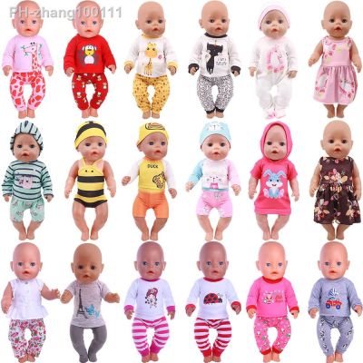 Cute Pajamas Dress For 18 Inch American Doll Accessory Girl Toy 43 cm Born Baby Clothes Accessories Our Generation