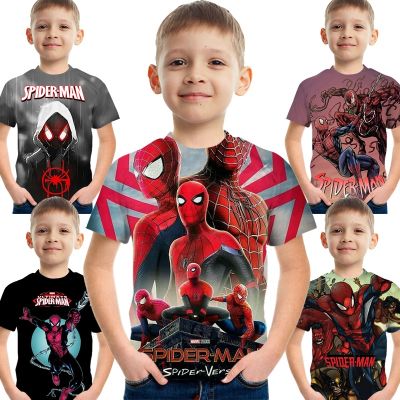 Spiderman Shirt for Kids Boy  tshirt Birthday Gift Party Short Sleeve Fashion Casual Top Baby Comfort Clothes
