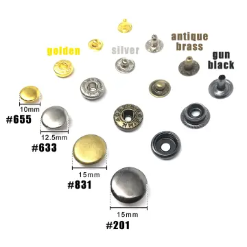 30 Sets Of 15mm Snap Fasteners With Tools And Repair Kit For Metal Buttons  On Clothes And Pants, Antique Bronze, Golden, And Silvery 3 Colors