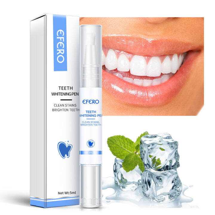 EFERO Teeth Whitening Pen 5ml Cleaning Serum Tooth Whitener Bleach Remove Plaque Stains Dental