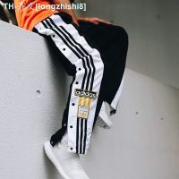 ۩♂ Adidas Sports Clover Autumn And Winter Mens And Womens Classic Side-Opening Casual Straight-Breasted Pants Loose Wide-Leg Trousers Trendy