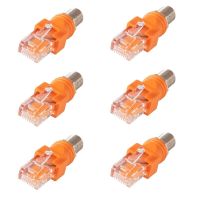 อะแดปเตอร์แปลง RF เป็น RJ45 6ชิ้น F ตัวเมียไปยัง RJ45อะแดปเตอร์ตัวต่อสายโคแอกเซียลตัวผู้ RJ45กับตัวต่อร่วมแกน RF ไปยังอีเธอร์เน็ต