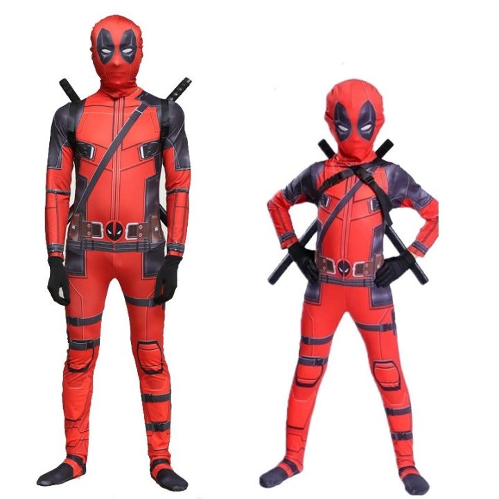 เครื่องแต่งกาย-ชุดคอสเพลย์-ซุปเปอร์ฮีโร่-marvel-deadpool-spider-man-one-piece-สําหรับเด็ก-และผู้ใหญ่