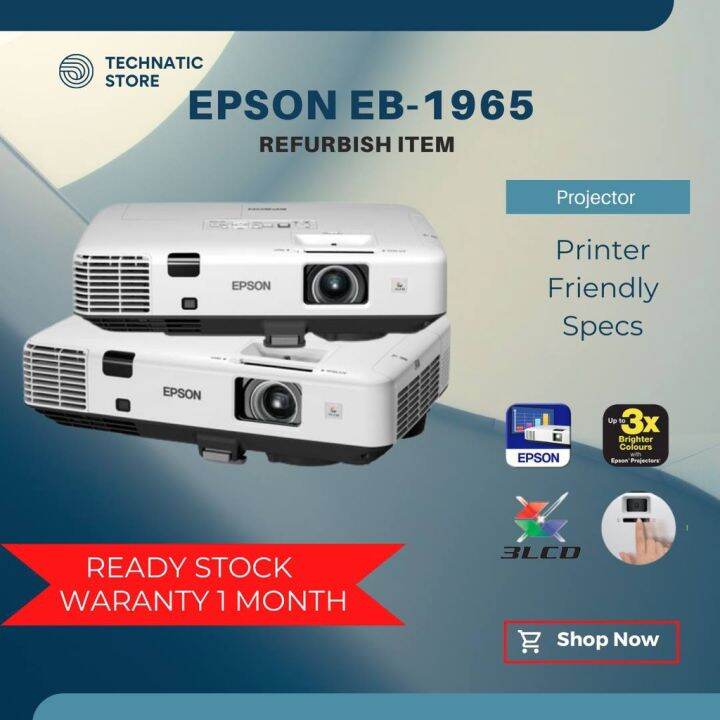 PROJECTOR : Epson EB 1965 LCD Projector (Refurbish) | Lazada