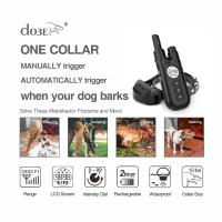 ZZOOI Dog Shock Collar 2 in 1 Dog Bark Stop Collar 800M Rechargeable Dog Electric Collar Remote Training Waterproof