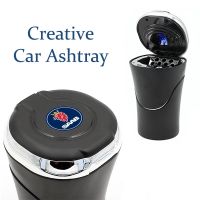 Car Ashtray For SAAB SCANIA Aero X 9-3 9-5 9-7X Car Logo Creative Personality Ashtray With LED Lights Ash Tray For Car