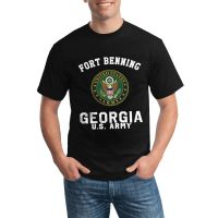 Popular Top Quality MenS T-Shirt United States Army Fort Benning Georgia Military Soldier Gildan 100% Cotton