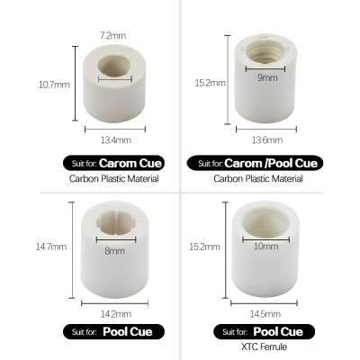 ปลอกโลหะบิลเลียด2ชิ้นก้านสระว่ายน้ำคิวติด Carom คิว F Errules XTC ปลอกโลหะฟีนอลหลอดปลอกโลหะอุปกรณ์บิลเลียดมืออาชีพ