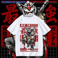 ✱✥ York Hewlett Up to joint short sleeve T-shirt male mecha RX - 78 2023 new cotton loose anime around half sleeve tide