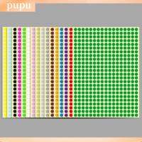 PUPU หลากสี สติ๊กเกอร์ลายจุด 1/4ค่ะ วงกลมวงกลม ป้ายลายจุด 16สี กาวในตัว ออฟฟิศสำหรับทำงาน