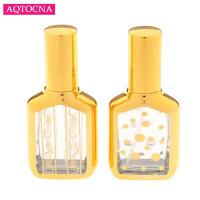 1PC 15ml Gold Glass Perfume Bottle Spray Refillable Atomizer Scent Bottles Packaging Cosmetic Container Travel Size Bottles Containers