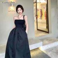 New One-Shoulder Dress High-Quality Ins Super Fairy Halter Korean R Female Fashion (With Pockets)