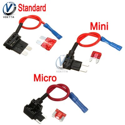 【YF】 12V Car Blade Fuse Holder Add-a-circuit TAP Adapter Micro Mini Standard ATM APM Automotive fuses with 10A AMP wire