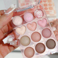 BEAUTYBIGBANG พาเลตต์อายแชโดว์รูปหัวใจ12สี Pearlescent ด้านเอิร์ธสีน้ำตาลอะคริลิกอายแชโดว์เครื่องสำอางสำหรับเครื่องแต่งหน้าแต่งตากันน้ำ