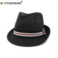 BUTTERMERE Trilby Hat Spring Summer Men Women Straw Fedora Hat British Style Jazz Cap Beach Porkpie Male 2021 New Beach Hat