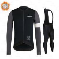 ♧ new 2022 Rapha Triathlon Winter Thermal Fleece Men Long Sleeve Cycling Clothing MTB Ropa Ciclismo Bike Clothes Cycling Bib Pants