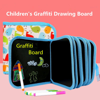 1 Set Portable Soft Chalk Drawing Board Baby DIY Drawing Book Coloring Book with Water Chalk Kid Painting Blackboard