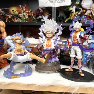 One Piece Figure Luffy Gear 5 Action Figure Sun God Luffy Nika PVC Action  Figurine Statue Quality Base Collectible Model Doll T(no box) (2) 