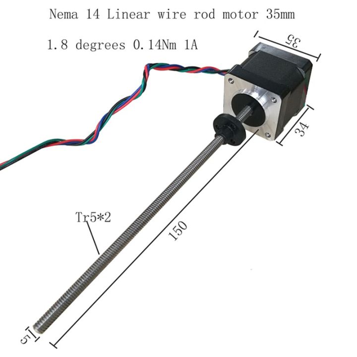 nema-14สเต็ปเปอร์มอเตอร์เชิงเส้น-nema14-100มม-tr5-1-membawa-skru-atau-150มม-tr5-2-membawa-skru