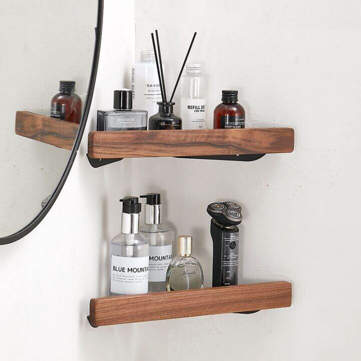 wall-mounted-corner-storage-rack-free-punch-walnut-wood-bathroom-shelf-storage-triangle-shelves-bathroom-accessories