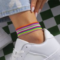 2022 New Candy Color Anklets for Women Personalized Summer Leg Chain Foot Bracelet Ankle Strap on the Leg Boho Jewelry Trendy