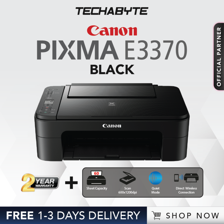 Canon PIXMA E3370 Compact Wireless AllInOne Printer with LCD Lazada