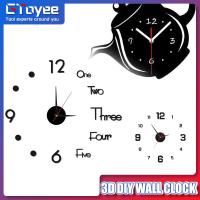 ZZOOI Modern 3D Wall Clock Luminous Frameless Large Wall Clock DIY Digital Clock Wall Sticker Silent Watch Home Decoration Living Room