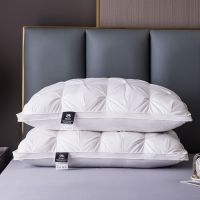 Down Pillow 100 White Goose Feather Pillow Core Five-star Hotel Cotton Single Cervical Vertebra Support Sleep Pillow подушка