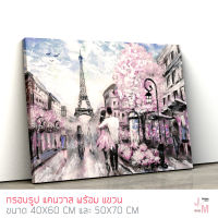 JM Frame รูปติดผนัง ภาพท้องถนนนคร Pariseuropean city landscape ภาพพิมพ์ สไตล์ภาพวาดสีน้ำมัน แคนวาสแท้ กรอบรูปติดผนัง ภาพติดผนัง กรอบรูปแต่งบ้าน ตกแต่งผนังห้อง  ของแต่งบ้าน อุปกรณ์แต่งบ้าน พร้อมแขวนได้ทันที รุ่น C-0006 เลือกได้ 2 ขนาด