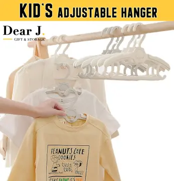 UNTIOR Non-slip Baby Clothes Hanger Adjustable Storage Hangers Cute Kids  Clothes Organizer Closet Children Baby Coats Rack