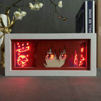 3d High School DxD Rias Grememory Eye Face อะนิเมะกล่องไฟสำหรับตกแต่งห้องมังงะกระดาษตัดโต๊ะ Led Night Light โคมไฟ Rias Light