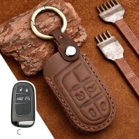 npuh Leather Key Case Cover Key case For Dodge Journey Charger for Jeep Renegade Grand Cherokee for Chrysler 200 300