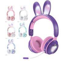 Rabbit Ears Glow Headset With Mic Gaming Fone De Ouvido Auriculares Bluetooth Childrens Headphones Kids Gift Wireless Earphones