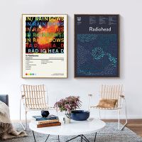 Luyameishop Radiohead โปสเตอร์-ปลาแปลกพิมพ์ Rainbows เพลงอัลบั้มปกโปสเตอร์ศิลปะผ้าใบจิตรกรรมแฟนของขวัญภาพผนังตกแต่ง