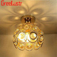 Modern Crystal Ceiling Lamps E27 Kitchen Luminaire Surface Mount Gold Home Light For Hallway Aisle Ho Balcony Ceiling Lights