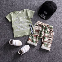 IENENS Summer Baby Camouflage Clothes Sets Boy Short Sleeves T-shirt + Shorts Clothing Suits Cotton Army Outfits Kids Casual Clothing