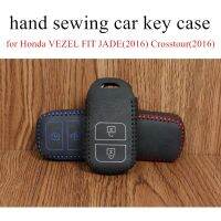 ∋✺ Only Red new arrival hand sewing leather car key case cover for Honda VEZEL FIT JADE(2016) Crosstour(2016) Crider(2016)