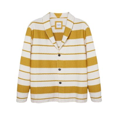 TAKEO KIKUCHI คาร์ดิแกน COTTON BORDER STRIPE SHAWL CARDIGAN