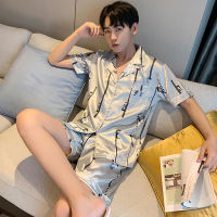 Plus Size 5XL Mens Pajama Shorts for Summer Satin Set Silk Sleepwear Male Pijama Casual Home Clothes pyjama homme pijamas