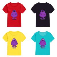 เสื้อยืดเด็กแขนลำลองขาสั้นแมคโดนัลด์ Grimace Easy ของเสื้อยืดวัยรุ่นหลวม