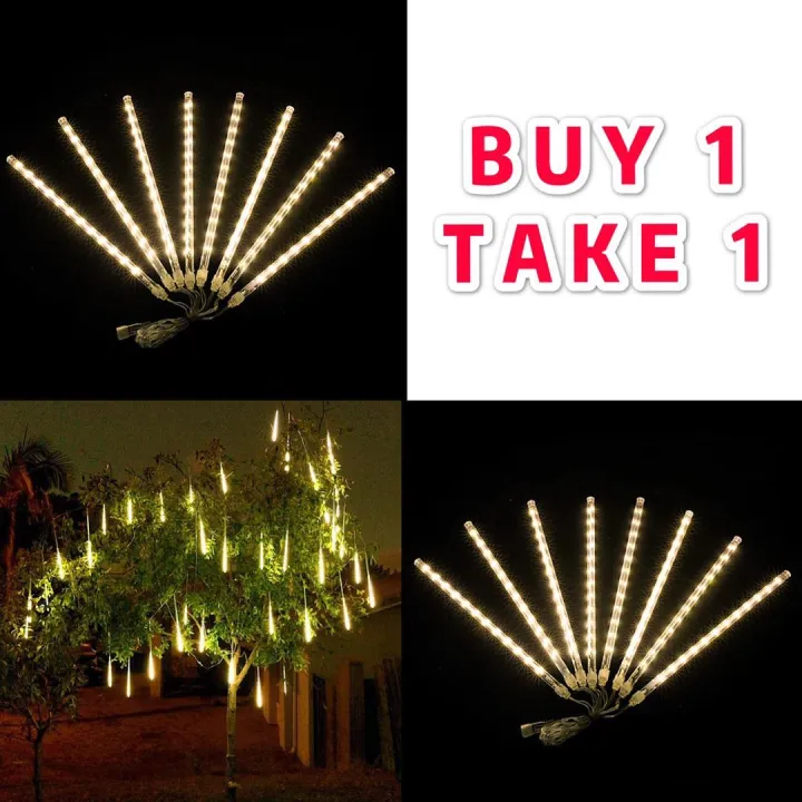 ( BUY 1 TAKE 1 ) 30CM /LED Meteor Shower Christmas Lights 8 Tubes (Warm
