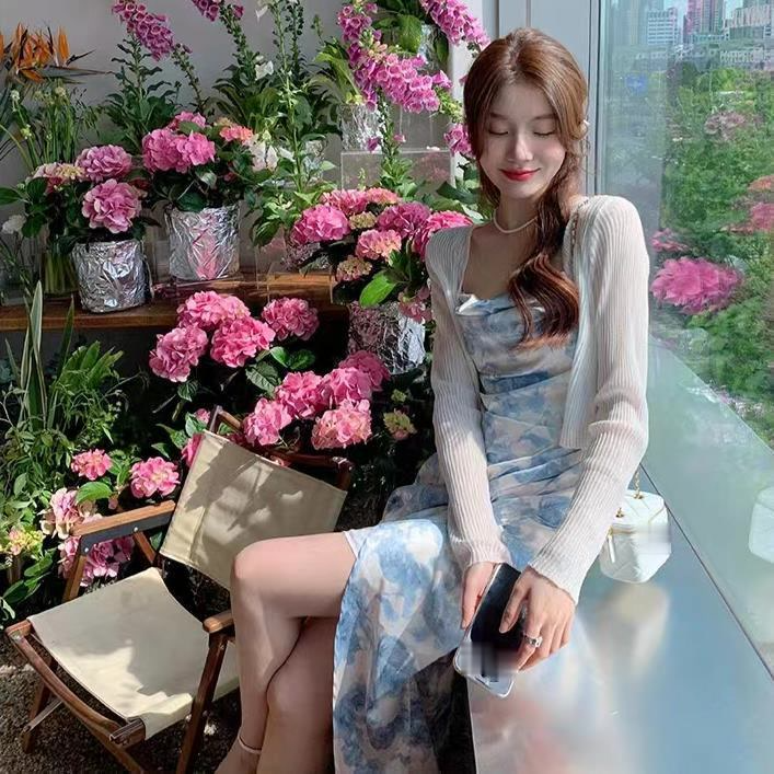 april-sunny-2023-เดรสลายดอกไม้ฤดูร้อนผู้หญิงแขนกุดปาร์ตี้ชุดเดรสหรูหราแฟชั่นเกาหลี