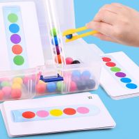 Fine Motor Sorting Set Kids Educational Toy Test Tube Pompoms Tweezers Color Matching Card Montessori Chidlren Gifts