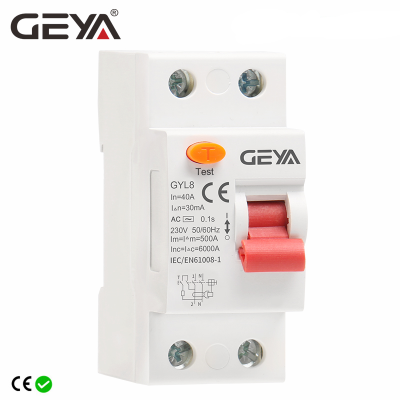 จัดส่งฟรี Geya GYL8 AC ประเภท RCD elcb rccb บนตกค้างในปัจจุบันตัดวงจร25A 40A 63A CE CB ได้รับการอนุมัติ