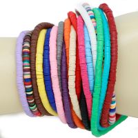 40CM 350Pcs 4mm 6mm Flat Round Polymer Clay Beads Chip Disk Loose Spacer Handmade Slice Beads For DIY Jewelry Making celets