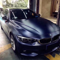 Matte Satin Metallic Midnight Blue Vinyl Film Sticker DIY Styling Car Wraps Foil with Air Release Self Adhesive Decal Wrapping