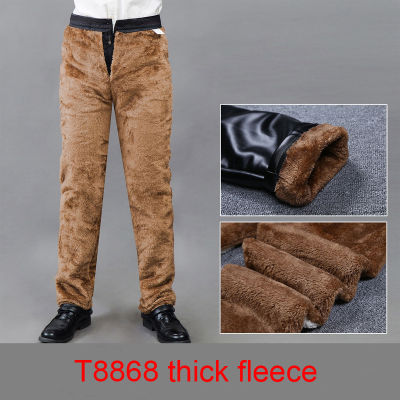 Thoshine Brand Men Winter PU Leather Pants Thick Fleece Heavyweight Male Thermal &amp; Warm Trousers Motorcycle Windproof Waterproof