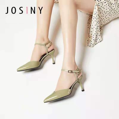 2021 JOSINY Womens High Heels Shoes Sandal Korean Style Fashion Strappy Heels Sandals Retro Thick-soled Non-slip Loafers